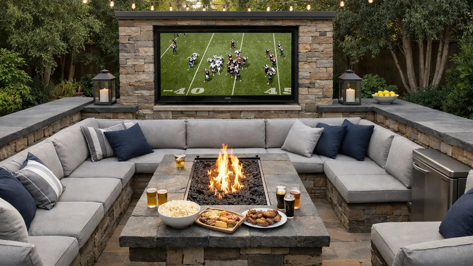 A patio designed around a single fixed function, showing limited adaptability for changing activities.